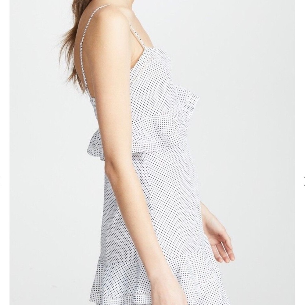 Likely Norah Ruffled Polka Dot Mini Dress